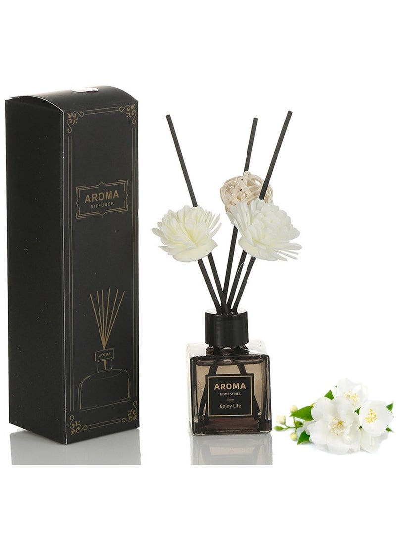 سان هان مجموعة معطرات الجو من القصب ٥٠ مل: معطرات جو بمزيج من الياسمين، معطرات جو بزيت عطري يدوم طويلاً، للمنزل، غرفة النوم، الحمام، المكتب (تركيز ١٠٪) - Image 1