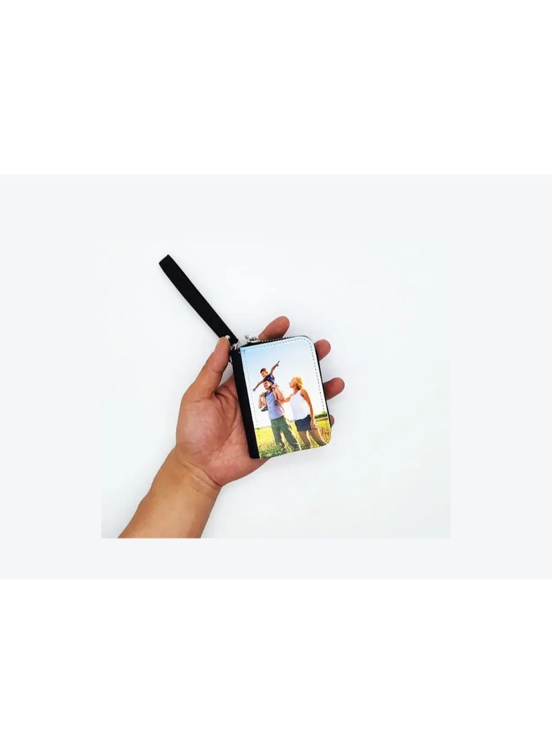 Kalon Zipper Black and White  Sublimation Wallet  Blank 3*4inch Coin Purse Women Wallet Bag  - Image 2