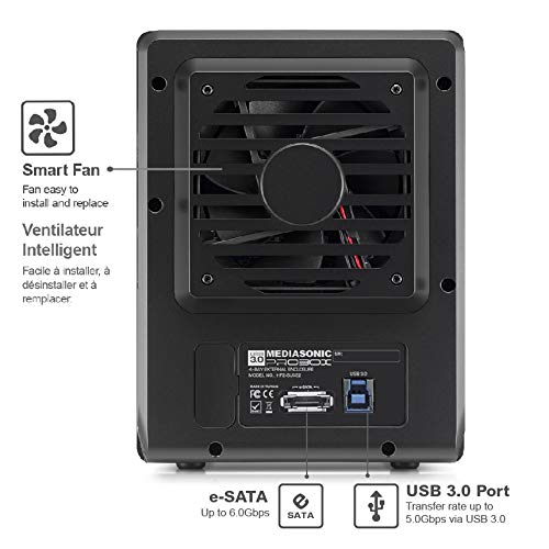 Mediasonic PROBOX 4 Bay 3.5” SATA Hard Drive Enclosure – USB 3.0 eSATA Support 24TB HDD (HF2-SU3S3) - Image 4