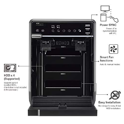 Mediasonic PROBOX 4 Bay 3.5” SATA Hard Drive Enclosure – USB 3.0 eSATA Support 24TB HDD (HF2-SU3S3) - Image 5