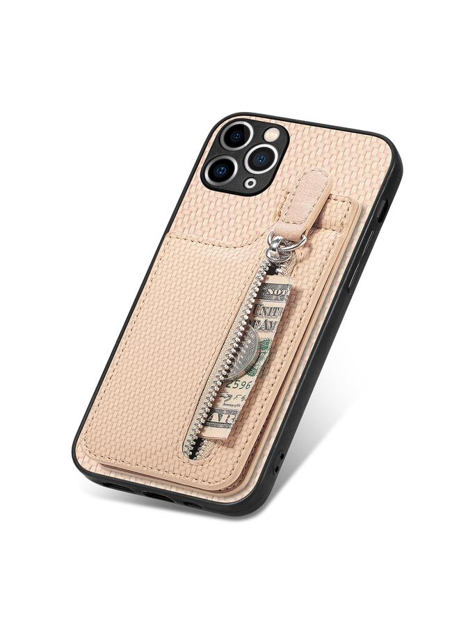 S-TOP Case For iPhone 11 Pro Max Carbon Fiber Vertical Flip Zipper Phone Case - Image 3