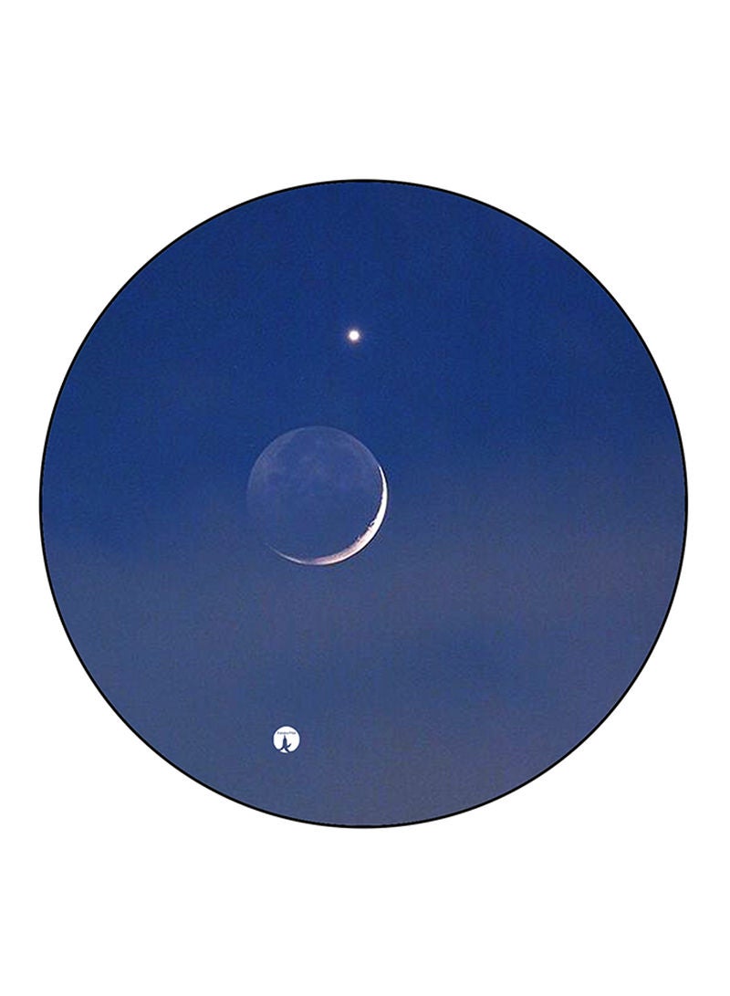 The Moon Printed Mouse Pad Round  Multicolour