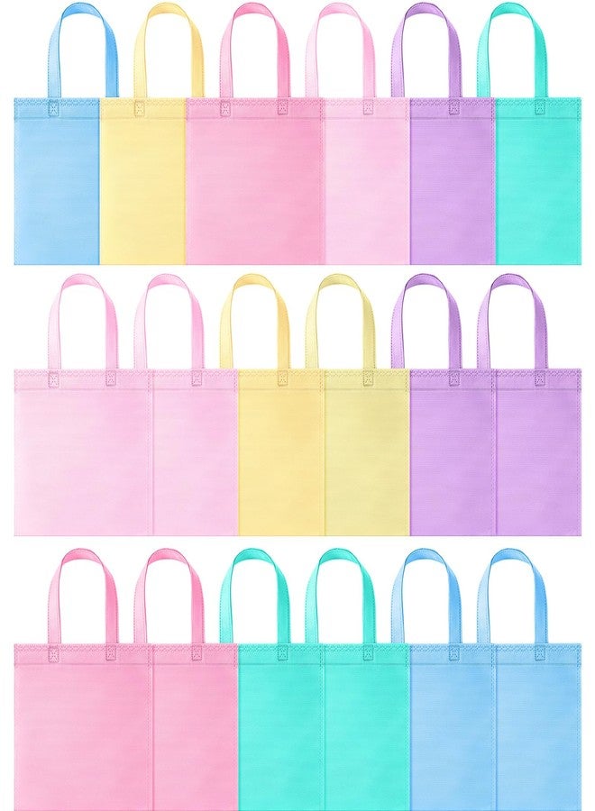 Sunnymove 18 Pcs Pastel Gift Bags Bulk with Handles, Small Non Woven Reusable Party Favor Bags, Treat Goodie Totes for Birthday, Baby Shower, Wedding, Bridal Shower, Graduation Supply - Image 1