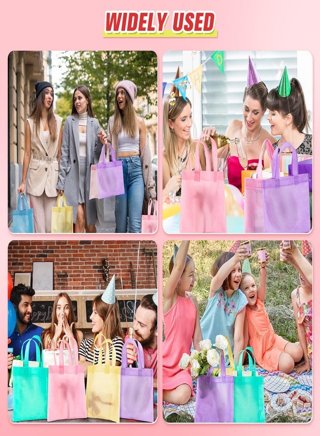 Sunnymove 18 Pcs Pastel Gift Bags Bulk with Handles, Small Non Woven Reusable Party Favor Bags, Treat Goodie Totes for Birthday, Baby Shower, Wedding, Bridal Shower, Graduation Supply - Image 4