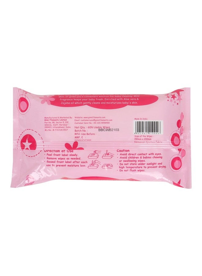 جيني مناديل مبللة فاخرة للأطفال، مناديل تنظيف مع الصبار وزيت الجوجوبا وفيتامين إي - 60 منديل/عبوة (1800 منديل) - Image 2