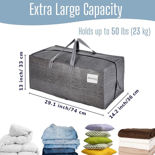 VENO 4 Pack Heavy Duty Moving Bags with Backpack Straps, Zippers & Handles, Extra Large Packing Bags for College Dorm Essentials, Moving Supplies Alternative to Cardboard Moving Boxes - Image 2