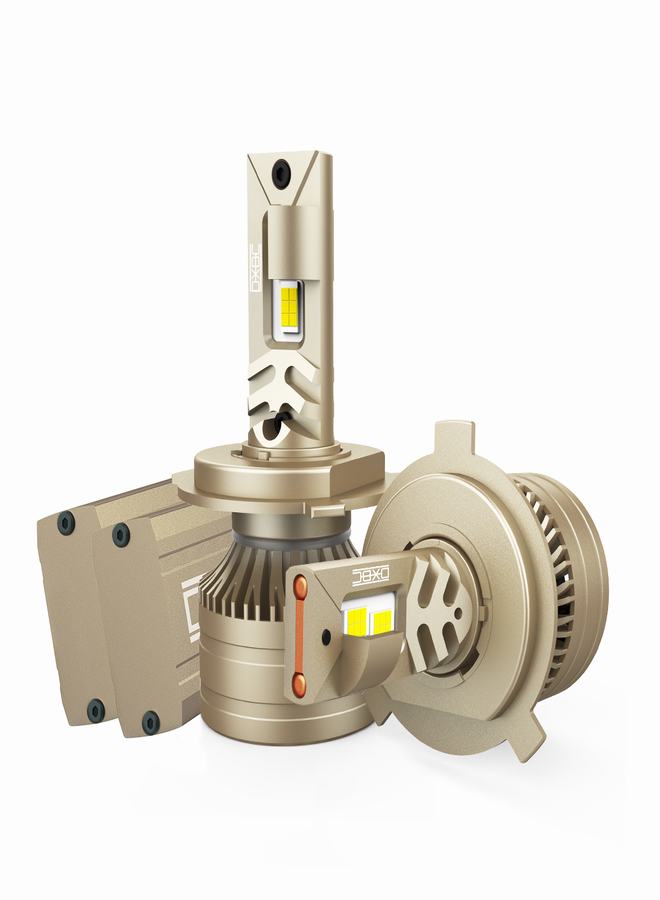 DXB-C Midnight H4/9003/HB2 LED Car Headlight Bulbs, 160W 12000LM 300% Extremely Bright Light, 6500K Cool White LED Bulb for Low Beam and High Beam Headlights, Plug and Play, IP68 - Image 2