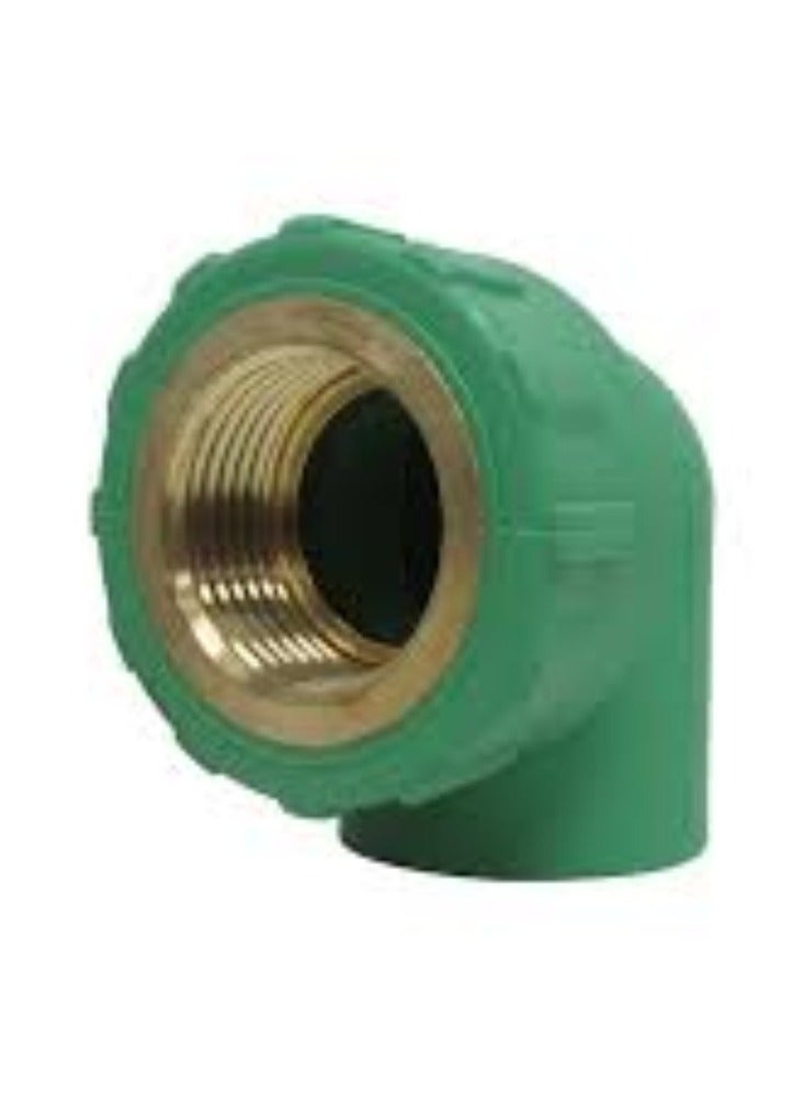 KNP Female Elbow PPR (Polypropylene Random Copolymer) Pipe Fitting is designed for altering the direction of piping systems by 90 degrees, featuring a female threaded end for easy connection. - Image 3