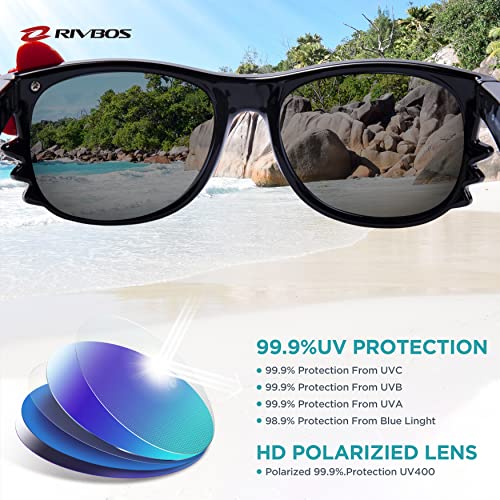 RIVBOS Kids Sunglasses for Girls Boys with Strap Polarized UV Protection Flexible Rubber Shades Age 3-10 RBK002-Black - Image 3