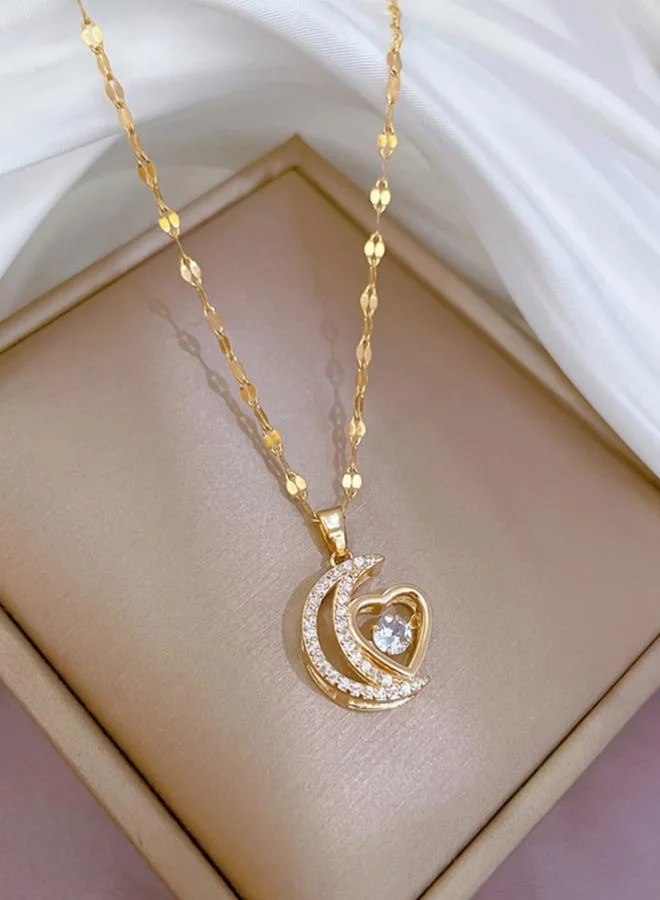 تايك تو قلادة متدلية بشكل قمر وقلب