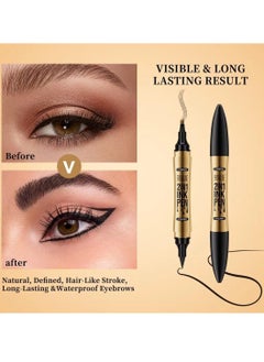 Brow and Line 2in1 Ink Pen for Eyebrow and Eyeliner Pen Waterproof Eyeliner Pencil 3D Microblading Eyebrow Tattoo Pencil 4 Fork Tip with Eyeliner Dark Brown Eyebrow and Black Eyeliner Pencil 02 - pzsku/Z2821A8B26DBA3C931E41Z/45/_/1718788867/b3d0d6e4-4a26-43d4-9d29-9abfc23b88c1