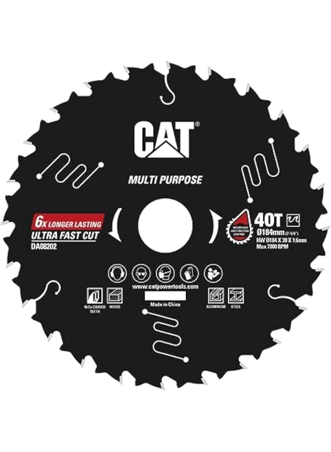 CATERPILLAR Da08202 Tct Circular Saw Blade Multipurpose Ø184Mm 7 1 4” 