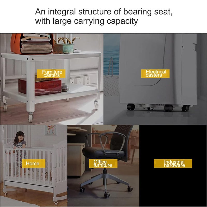 Heavy Duty Stainless Steel Industrial Castors 4 Pcs Swivel Caster Transparent PU Wheels - Image 5