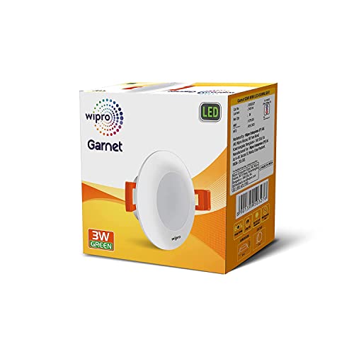 Wipro Garnet 3W Led Mini Downlight for Home & Cabinet| Green |Compact Design with 120° Beam Angle|Recessed Down Light for False Ceiling|Cutout-2.3 Inch|Pack of 2 - Image 3