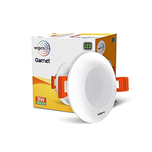 Wipro Garnet 3W Led Mini Downlight for Home & Cabinet| Green |Compact Design with 120° Beam Angle|Recessed Down Light for False Ceiling|Cutout-2.3 Inch|Pack of 2 - Image 2