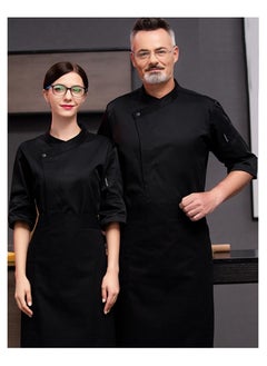 Restaurant Chef Uniform Kitchen Work Clothes 7-Point Sleeve Top