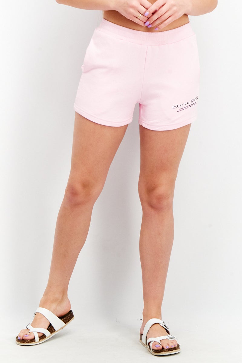 Ocean Pacific Women Relaxed Fit Graphic Shorts, Pink Lady - Image 1