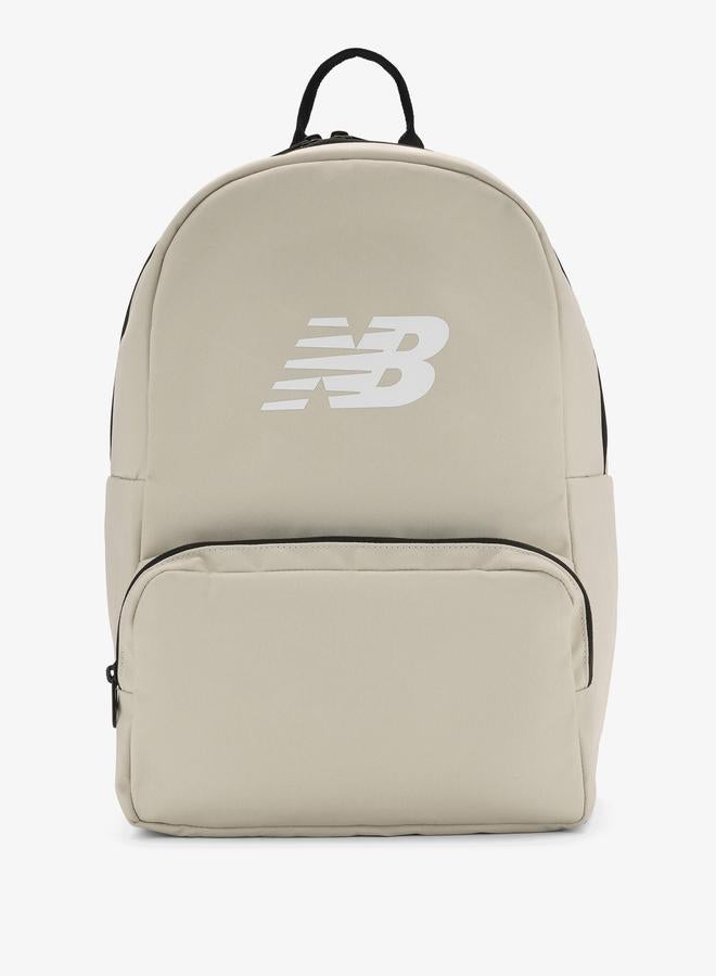 New Balance Beige Logo Backpack with Zip Closure - Image 1