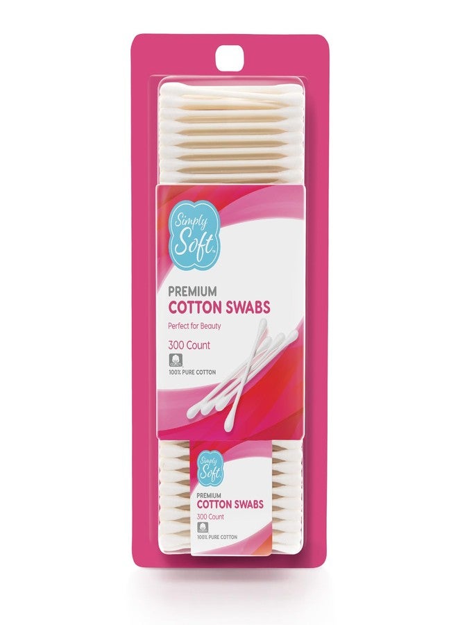 Medline Simply Soft Cotton Tip Applicators, Cotton Swabs with Double Round Tips, For Hygiene & Beauty Care, 300 Count - Image 1