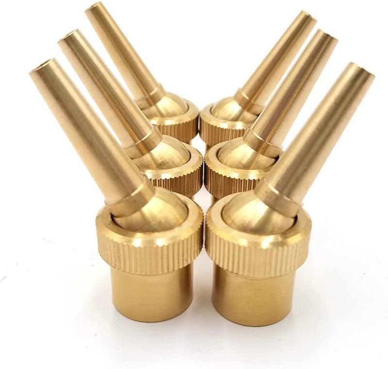 QLLUCKLY 6pcs 1/2" DN15 Brass Fountain Nozzle Adjustable Direction Jet Water Spray Head for Landscaping Use - Image 1