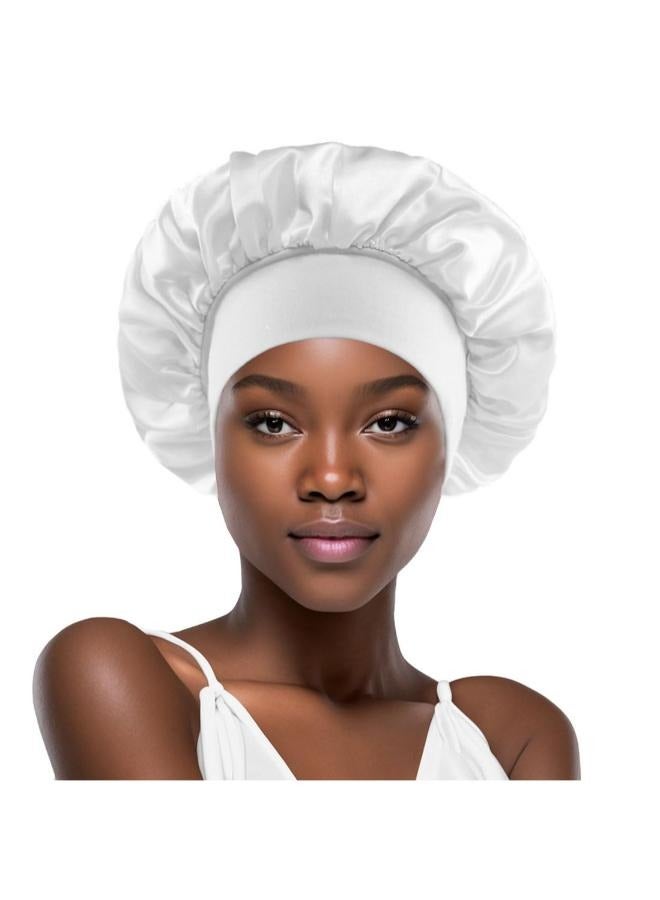 Generic Satin Bonnet Silk Bonnet for Sleeping Double Layer Satin Lined Hair Bonnet - Image 1