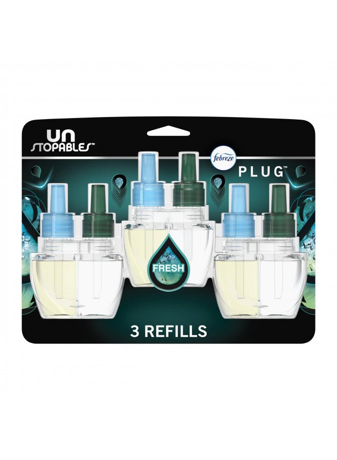 febreze Febreze Plug in Air Fresheners, Wall Plug in Air Freshener, Unstopables Fresh, Odor Fighter for Strong Odors, Scented Oil Refill (3 Count) - Image 2