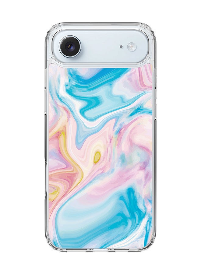 Stylizedd Classic Clear MagSafe Case for iPhone 17 Air , Hybrid Soft Case Flexible Edges Anti Drop TPU PC Gel Thin Transparent Cover [ Designed for iPhone 17 Air ] - Marble Print Aqua
