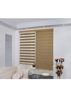 Zebra Blinds Zebra Blind for Windows Dual Layer Zebra Roller Shades Light Filtering Sheer Window Treatments Privacy Light Control for Day and Night, Color Beige, W143XH160CM  - Image 2
