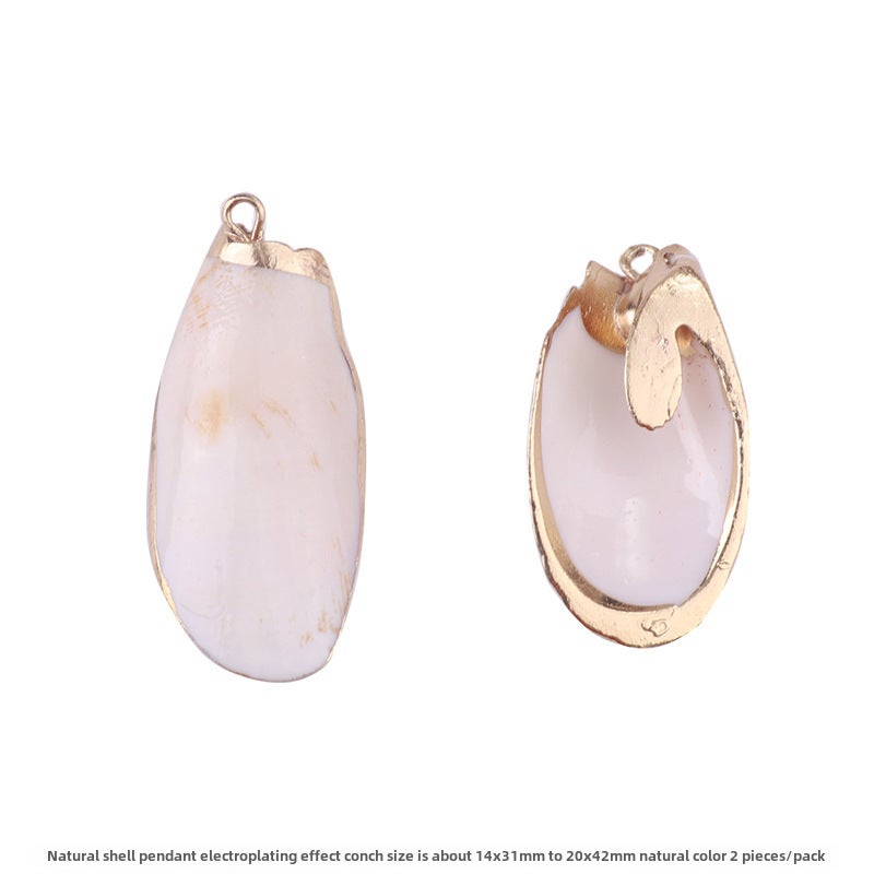 DIY Seashell Pendant Plating Materials for Handmade Earrings and Wind Chimes Style Thirteen Conch 