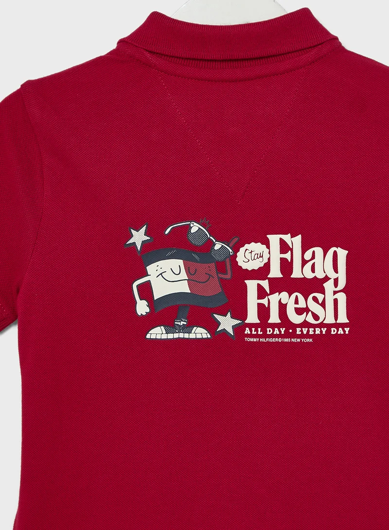 TOMMY HILFIGER Kids Flag Fun Short Sleeve Regular Polo T-Shirt