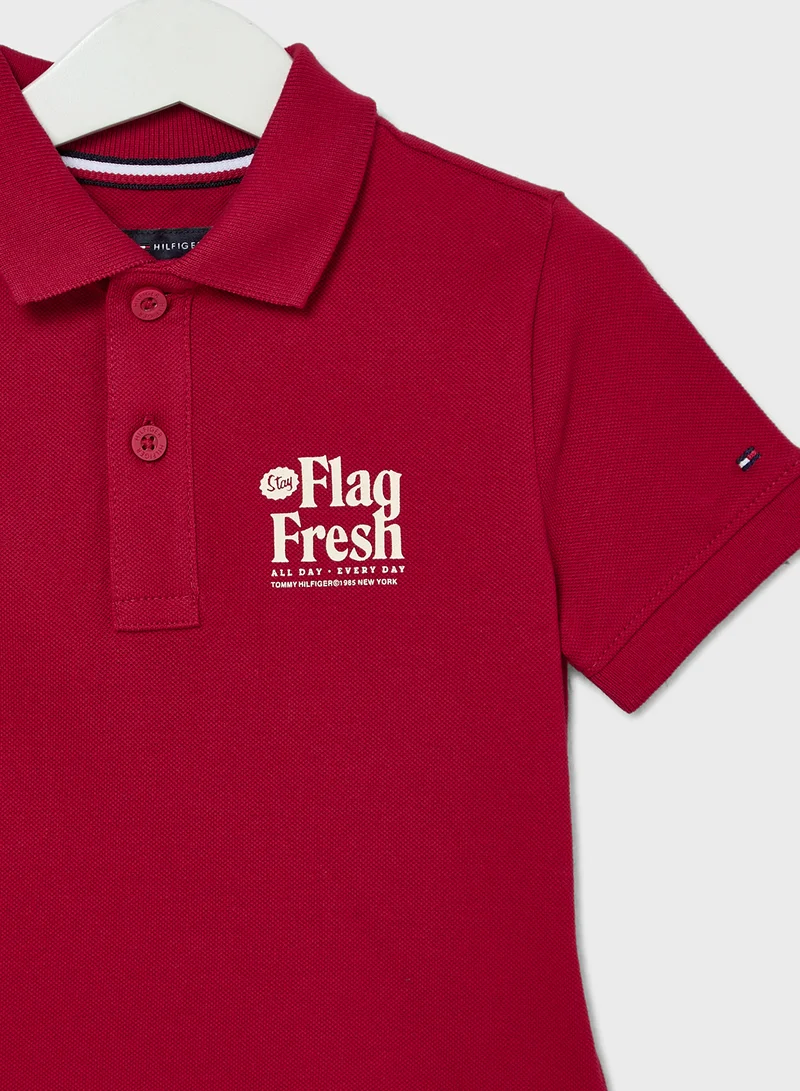 TOMMY HILFIGER Kids Flag Fun Short Sleeve Regular Polo T-Shirt