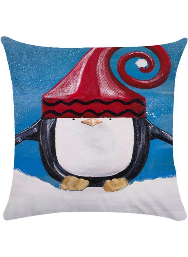NIBEMINENT Snowman Penguin Cotton Cushion Cover For Home Decor Multicolour