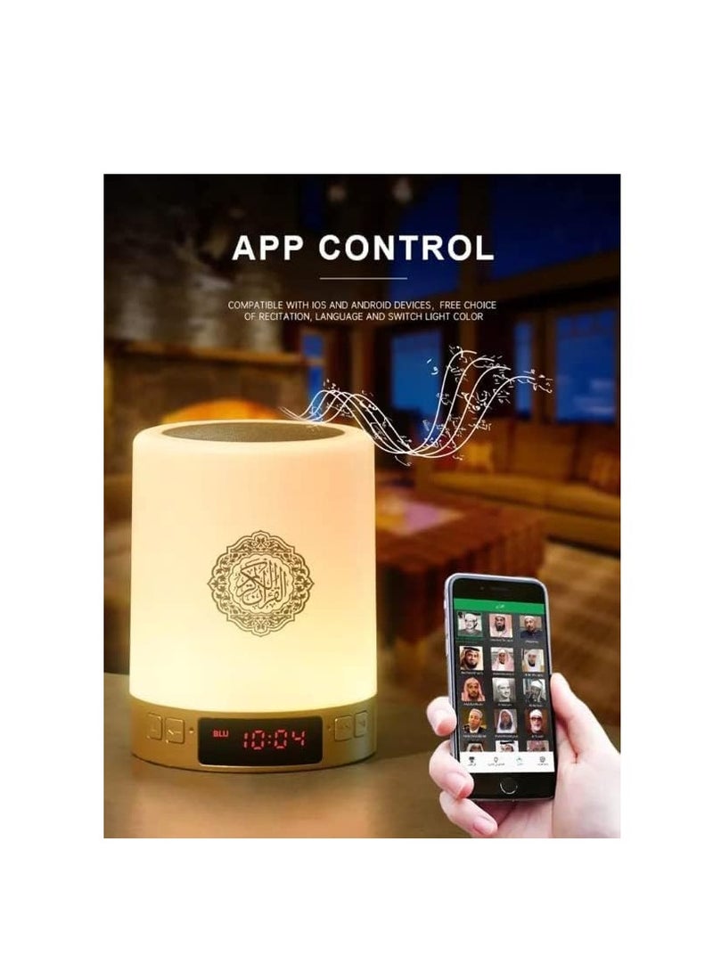 ELTRAZONE مصباح مكبر صوت القرآن بتقنية البلوتوث مع عرض الوقت وساعة الأذان مجموعة هدايا إسلامية مكبر صوت مسلم - Image 2
