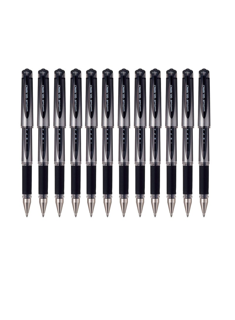 Uniball 12-Piece Gel Impact Broad Gel Pen 1.0mm Tip Black Ink - Image 2