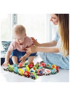 Generic 27-Piece Wooden Railway Set – Magnetic Sea Animals Car for Toddlers, Boys & Girls, Compatible with Large Brand Railway Sets, Educational Toy for Color & Animal Recognition, Ideal Gift for Ages 3+  - Image 1