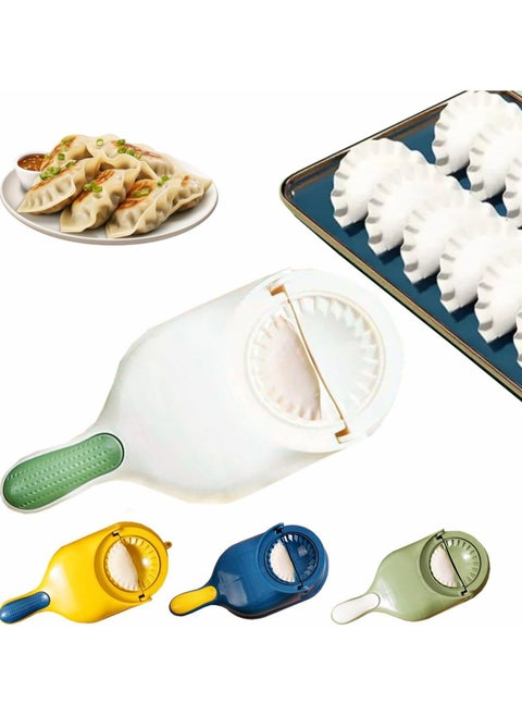 2 In 1 Dumpling Maker, Dumpling Skin Maker Mould, Kitchen Dumpling Making Tool with Stuffing Spoon, Multi-function DIY Manual Dumpling Press Molds Set (Beige)