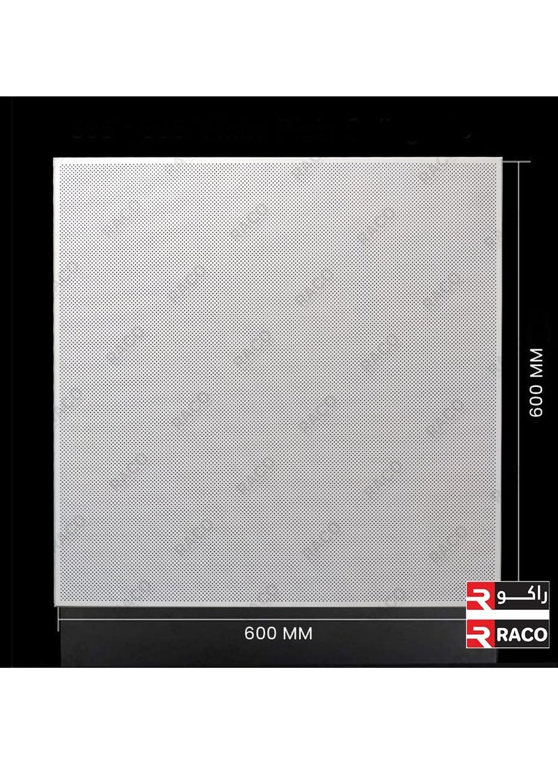 RACO RACO Perforated Aluminium Ceiling Tile | Perforated Clip-In Type Panel for Interior Decoration | White | Size: 600mm x 600mm | Perforated Style  - Image 3