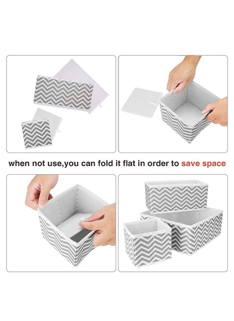 Arabest Foldable Drawer Organizer, Closet Organizer Drawer for Underwear/Underpants/Socks/Bra/Panties/Ties, 8 Pack Storage Dividers Bins 2 Large+2 Medium+4 Small Black  - Image 5