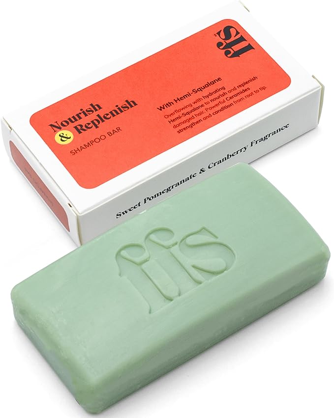 ffs Nourish Replenish Solid Shampoo Bar CrueltyFree Vegan Sulphate Free Hair Shampoo Bar wCeramides HemiSqualane Yuzu Rice Bran for Damaged Hair FFS Beauty Bar wCranberry Pomegranate - Image 1