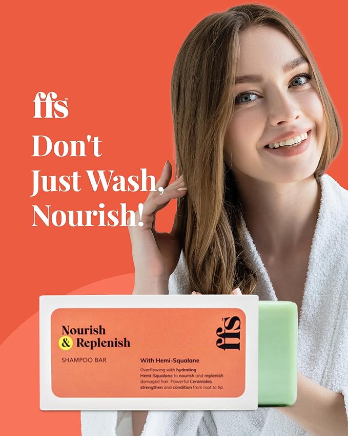 ffs Nourish Replenish Solid Shampoo Bar CrueltyFree Vegan Sulphate Free Hair Shampoo Bar wCeramides HemiSqualane Yuzu Rice Bran for Damaged Hair FFS Beauty Bar wCranberry Pomegranate - Image 2