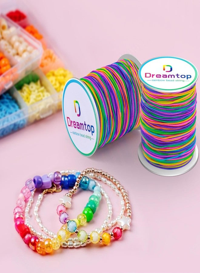 Dreamtop 1mm Stretchy Bracelet String, 100 Meters Rainbow Bead String Elastic String for Bracelet, Pony Bead String Elastic Cord for Jewelry Bracelet Making, Necklace String and Crafts, 109 Yard - Image 5