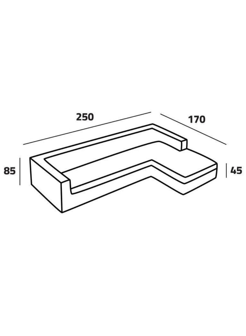 أذر مانيوفاكتشرر كنبة زاوية كتان 2 قطعة مقاس 250×170 سم العمق 90 سم - Image 2