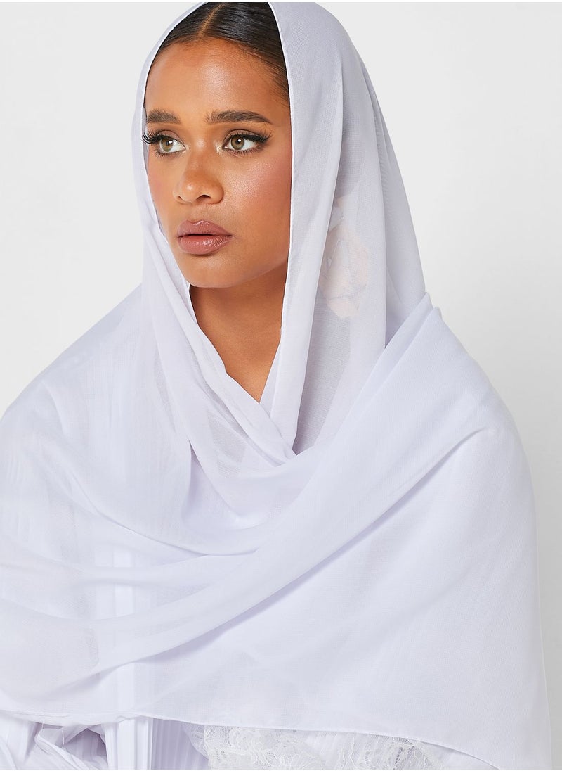 Khizana - Pleated Detail Abaya With Sheila - Image 1