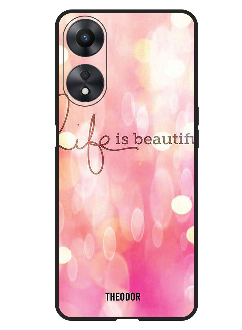 Theodor Protective Case Anti Scratch Shock Proof Bumper Cover For Oppo F23 5G Life Is Beautiful - Image 1