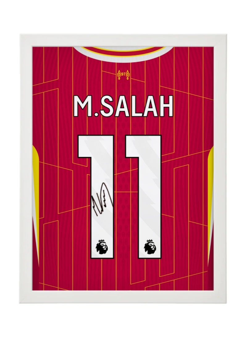 Boomah Accessories Mo Salah Liverpool Shirt Autographed Framed Poster 30x40cm - Football Memorabilia, Soccer Collectible, Gift for Fans 