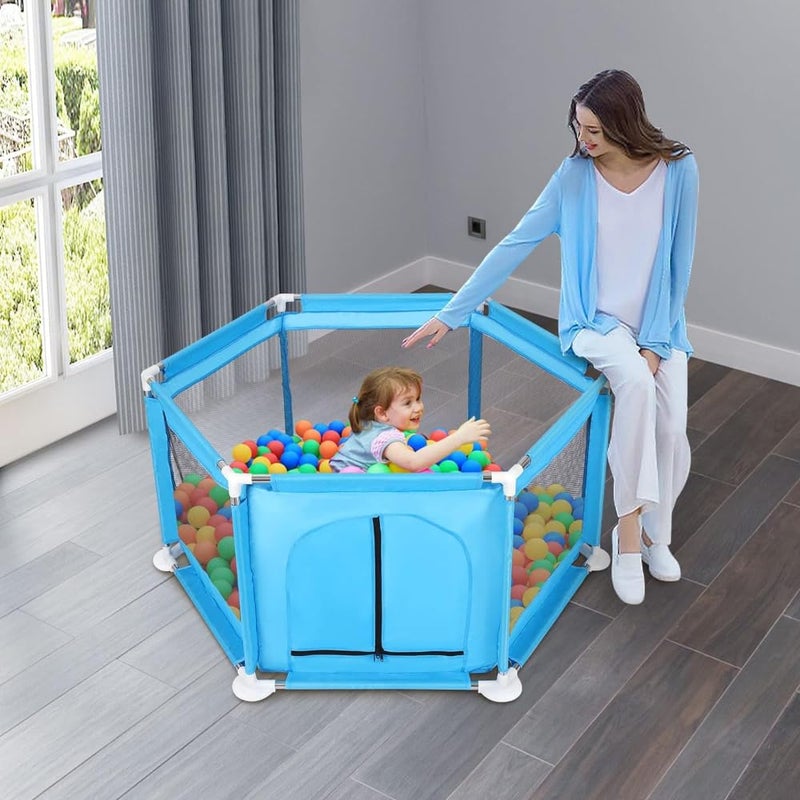 Fantastic-Kids-Toys Baby Playpen, Foldable Baby Playpen, Floor-Mounted Activity Center, Safety Protection for Babies and Toddlers While Playing, with 50 Balls, Size (128cm*70cm*65.5cm) - Image 3