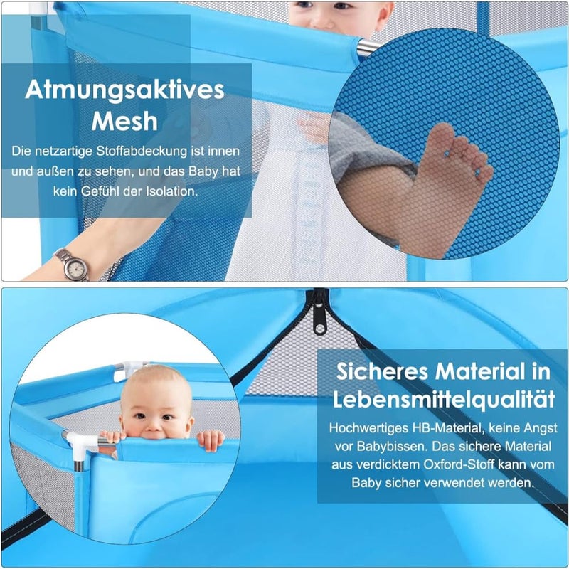 Fantastic-Kids-Toys Baby Playpen, Foldable Baby Playpen, Floor-Mounted Activity Center, Safety Protection for Babies and Toddlers While Playing, with 50 Balls, Size (128cm*70cm*65.5cm) - Image 4