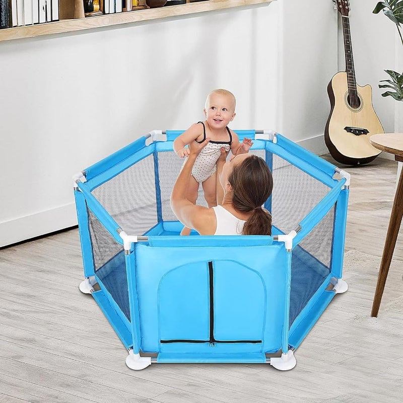 Fantastic-Kids-Toys Baby Playpen, Foldable Baby Playpen, Floor-Mounted Activity Center, Safety Protection for Babies and Toddlers While Playing, with 50 Balls, Size (128cm*70cm*65.5cm) - Image 2