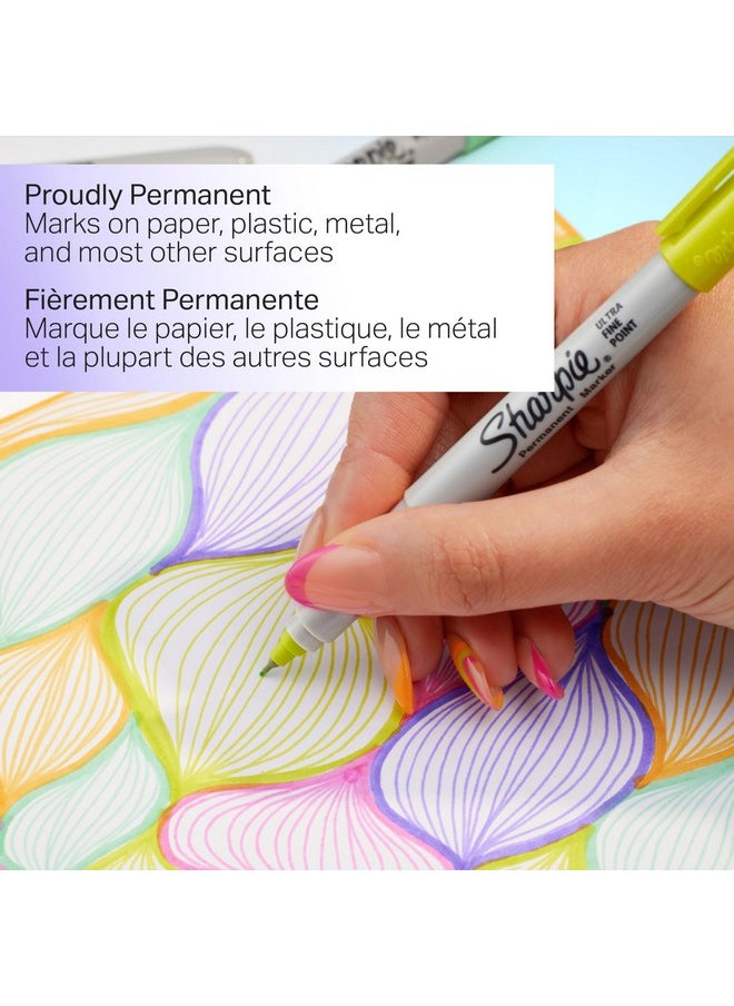 Sharpie Glam Pop Permanent Markers, Ultra Fine Tip Marker Set, Coloring Markers, Art Markers, Drawing Markers, Writing Markers, Resilient Ink, Assorted Colors, 24 Count  - Image 3