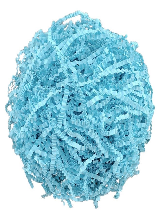 LYARCHTE Crinkle Paper Filler 5.2 oz, Crinkle Cut Paper Shred Filler Shredded TissueRaffia Grass Paper for Gift Basket Packing Bag Filler (Baby blue) - Image 1